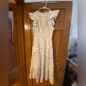 Reformation Lili Ruffle Dress Linen